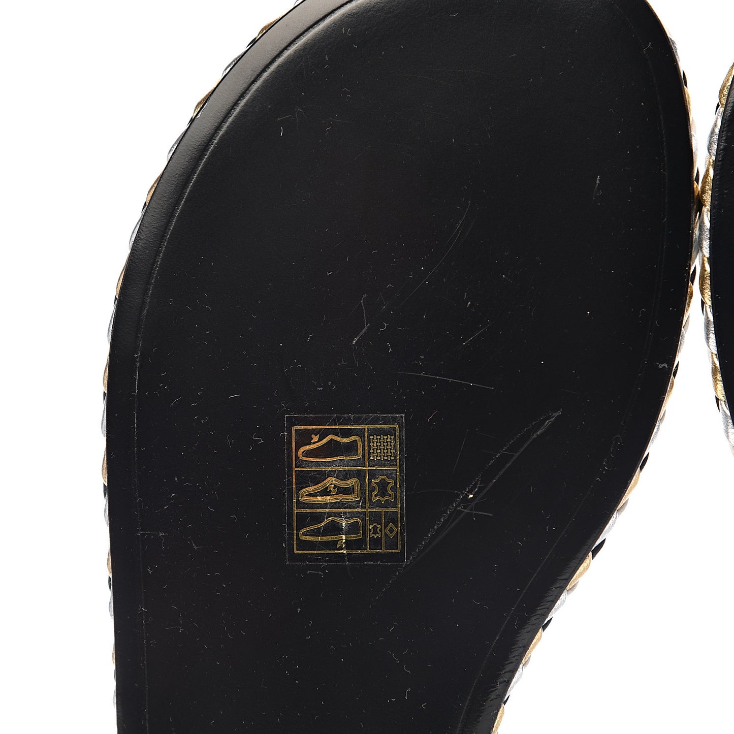 Grosgrain Chain Thong Sandals 39 Black