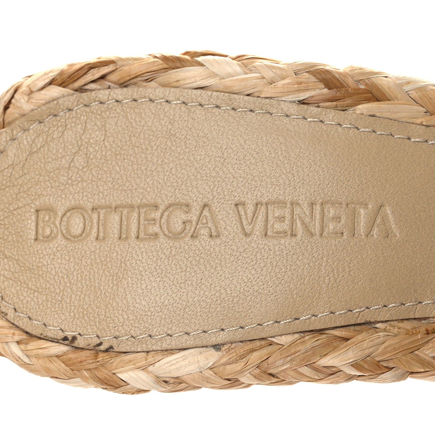 Raffia Twisted Intrecciato Stretch Mule Sandals 36 Macadamia