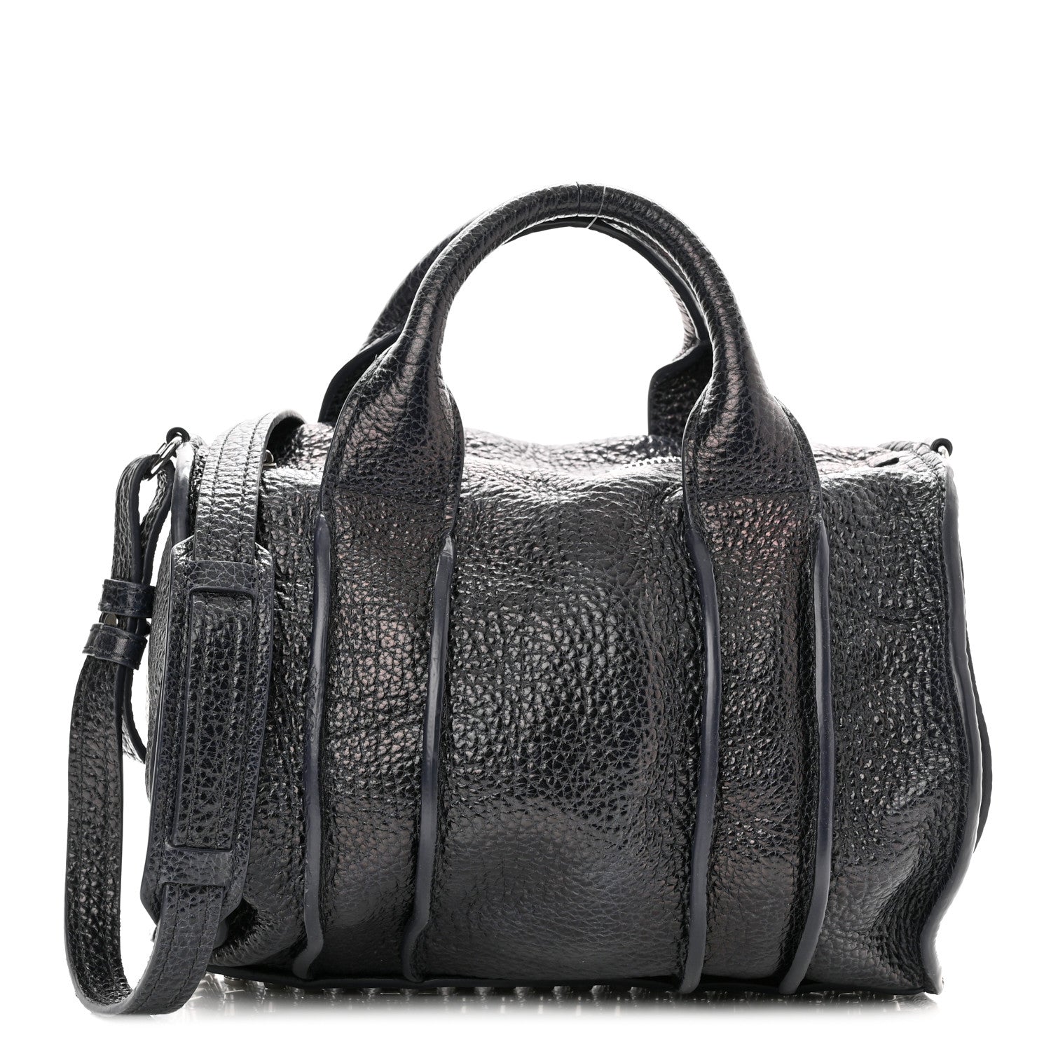 Alexander Wang Pebbled Lambskin Rocco Nickel Hardware Dark Blue 1 of 23
