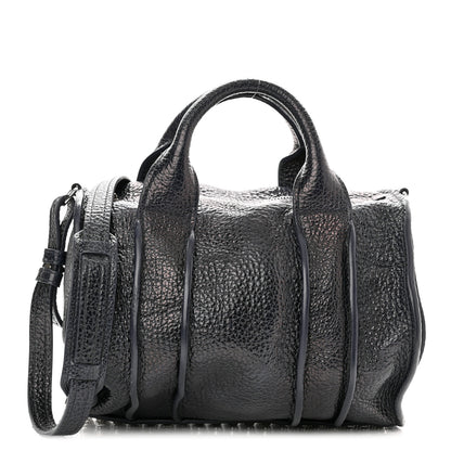 Alexander Wang Pebbled Lambskin Rocco Nickel Hardware Dark Blue 1 of 23