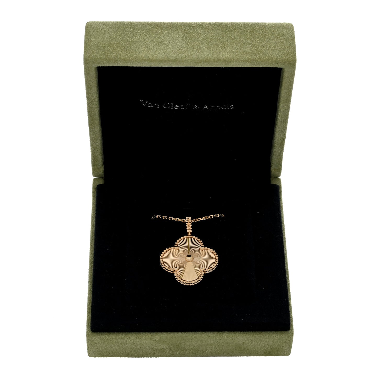 18K Yellow Gold Guilloche Magic Alhambra Long Necklace