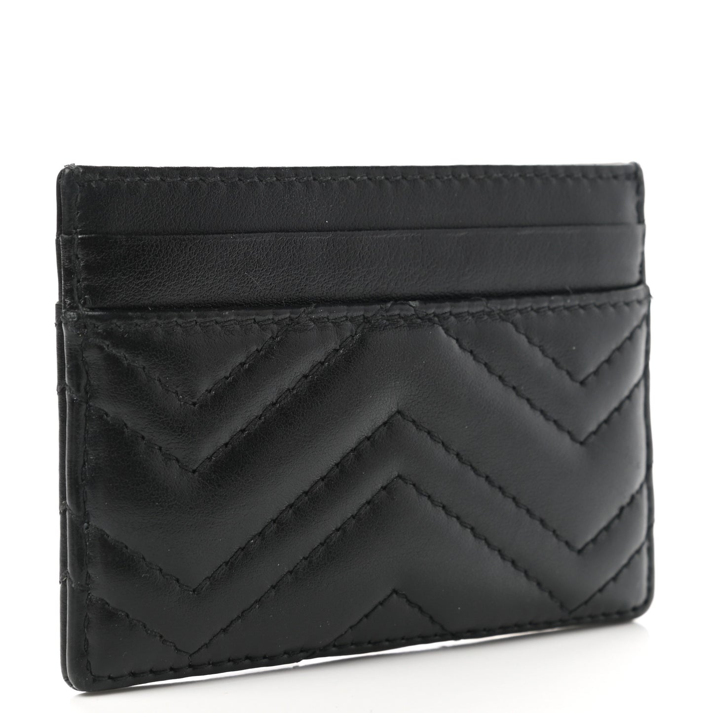 Calfskin Matelasse GG Marmont Card Holder Black