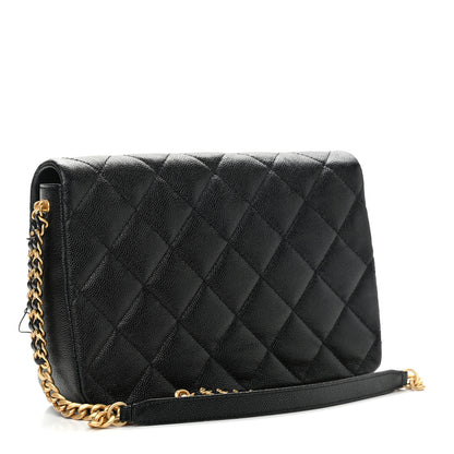 Chanel Shiny Caviar Quilted Large Chain Melody Flap Black 2 of 10