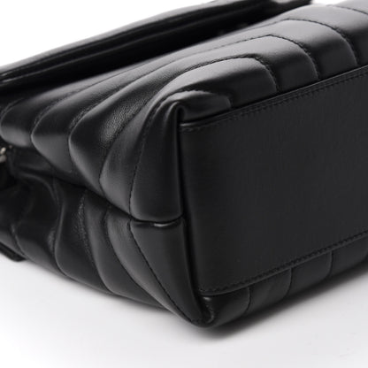 Saint Laurent Calfskin Y Quilted Monogram Small Loulou Chain Satchel Black 6 of 11