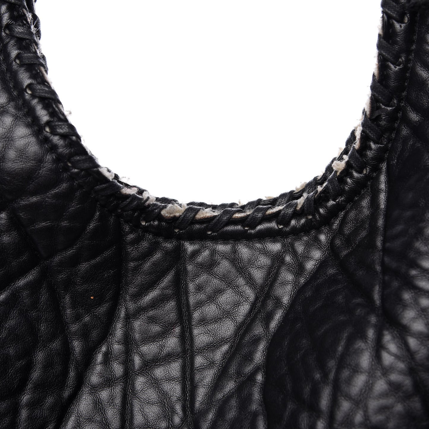 Shaggy Deer Shearling Chain Falabella Tote Black