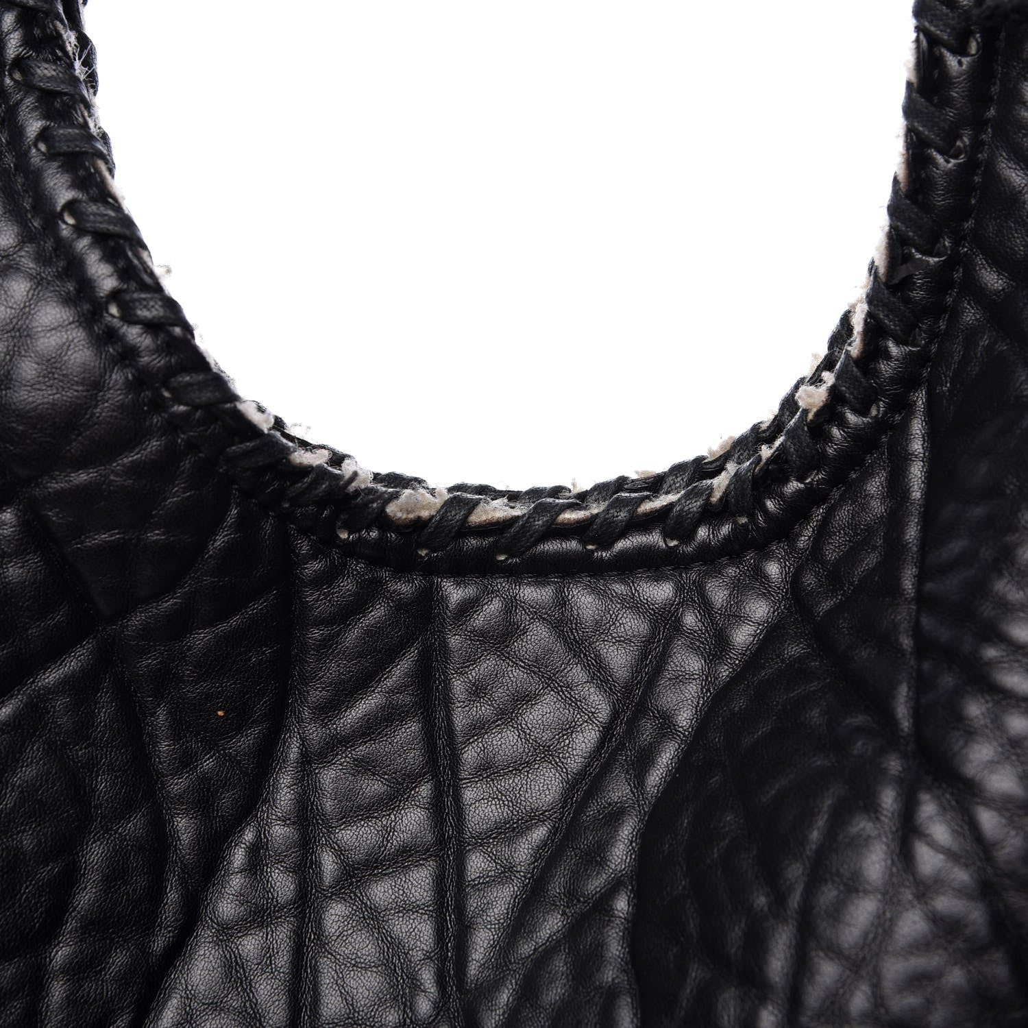 Stella McCartney Shaggy Deer Shearling Chain Falabella Tote Black 9 of 17