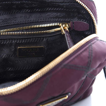 Prada Tessuto Nylon Saffiano Impunturato Quilted Wristlet Granato 8 of 10