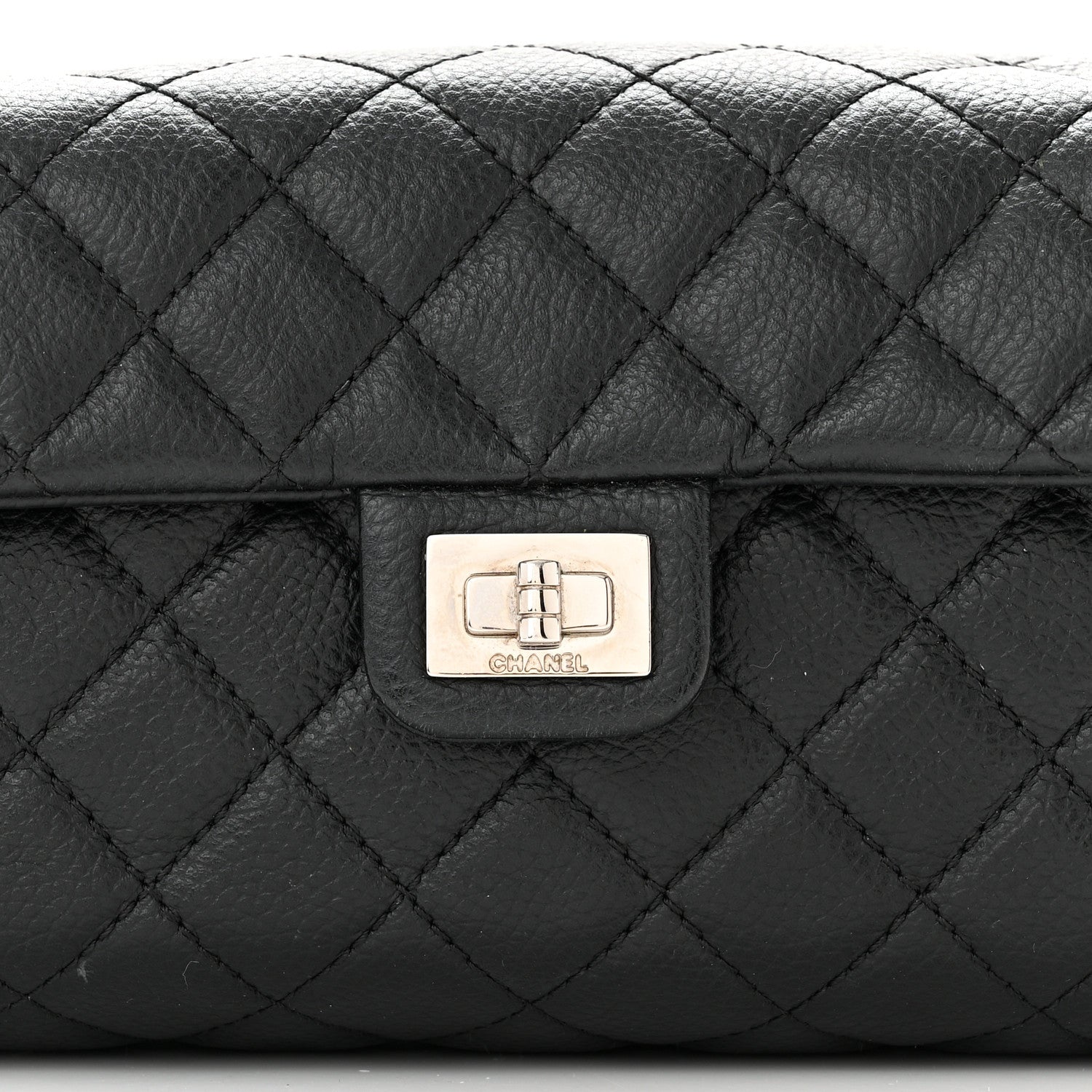 Chanel Grained Calfskin Quilted 2.55 Reissue Flap Belt Bag Clutch Black 9 of 11