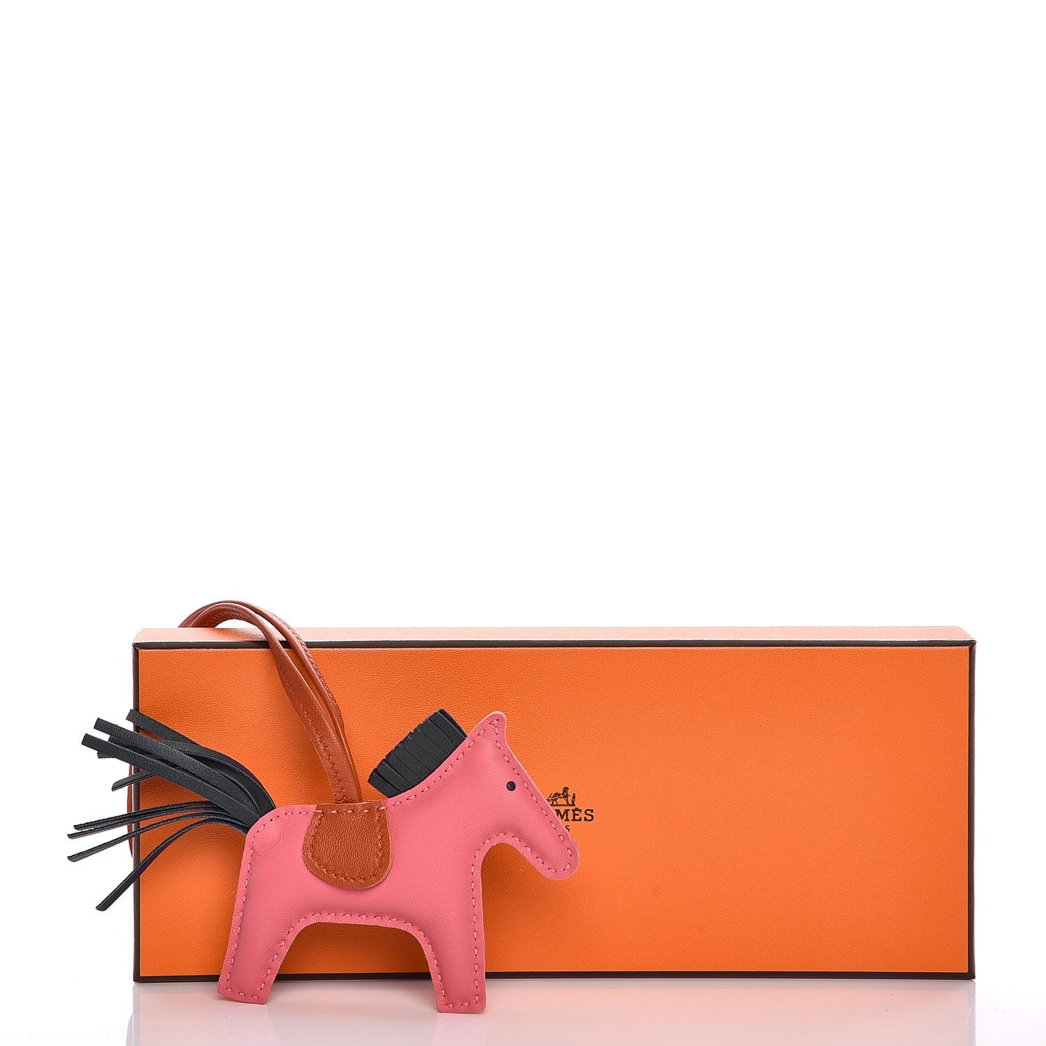Hermes Milo Lambskin Grigri Rodeo Bag Charm PM Rose Azalee Cornaline Bleu De Malte 4 of 4