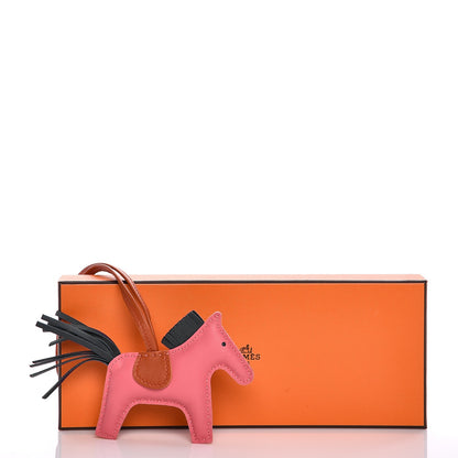 Hermes Milo Lambskin Grigri Rodeo Bag Charm PM Rose Azalee Cornaline Bleu De Malte 4 of 4