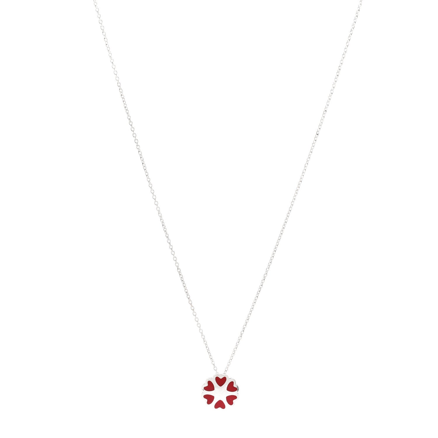 Tiffany Sterling Silver Enamel Paloma Picasso Crown of Hearts Pendant Necklace Red 1 of 5