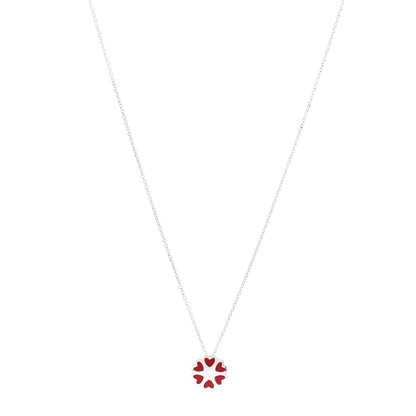 Tiffany Sterling Silver Enamel Paloma Picasso Crown of Hearts Pendant Necklace Red 1 of 5