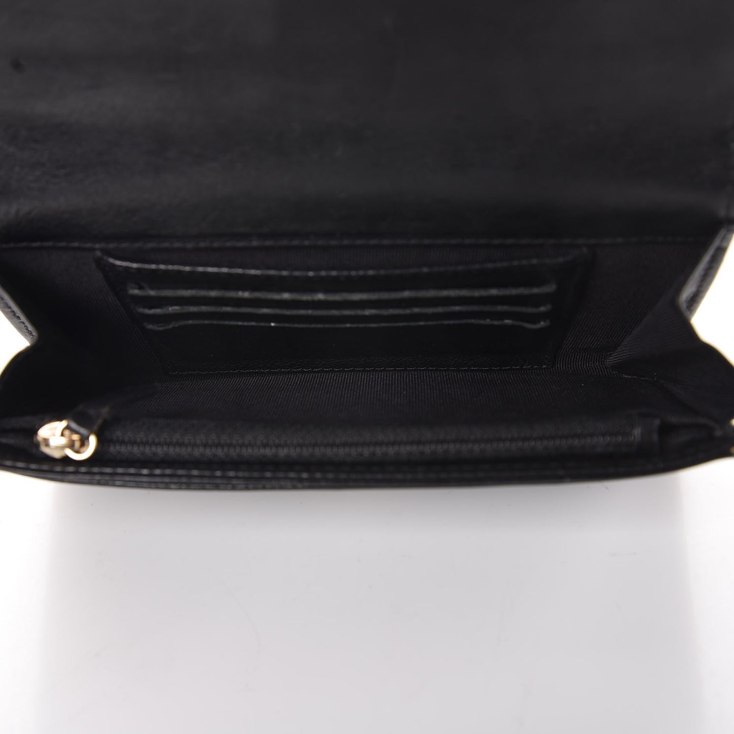 Calfskin CC Flap Wallet Black
