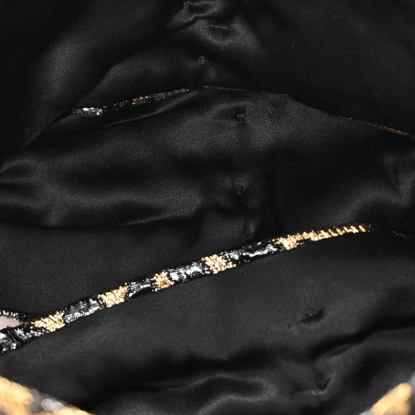 Metallic Leonte Turban Black Gold