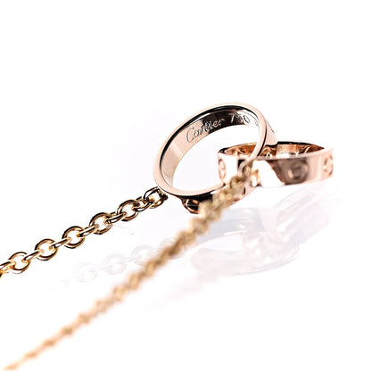 Cartier 18K Pink Gold Interlocking LOVE Necklace 6 of 6