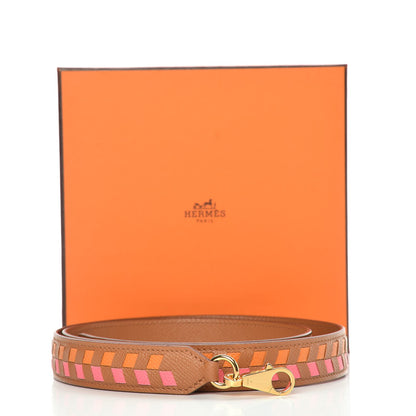 Hermes Epsom 25mm Tressage Shoulder Strap Abricot Rose Azalee Gold 5 of 5