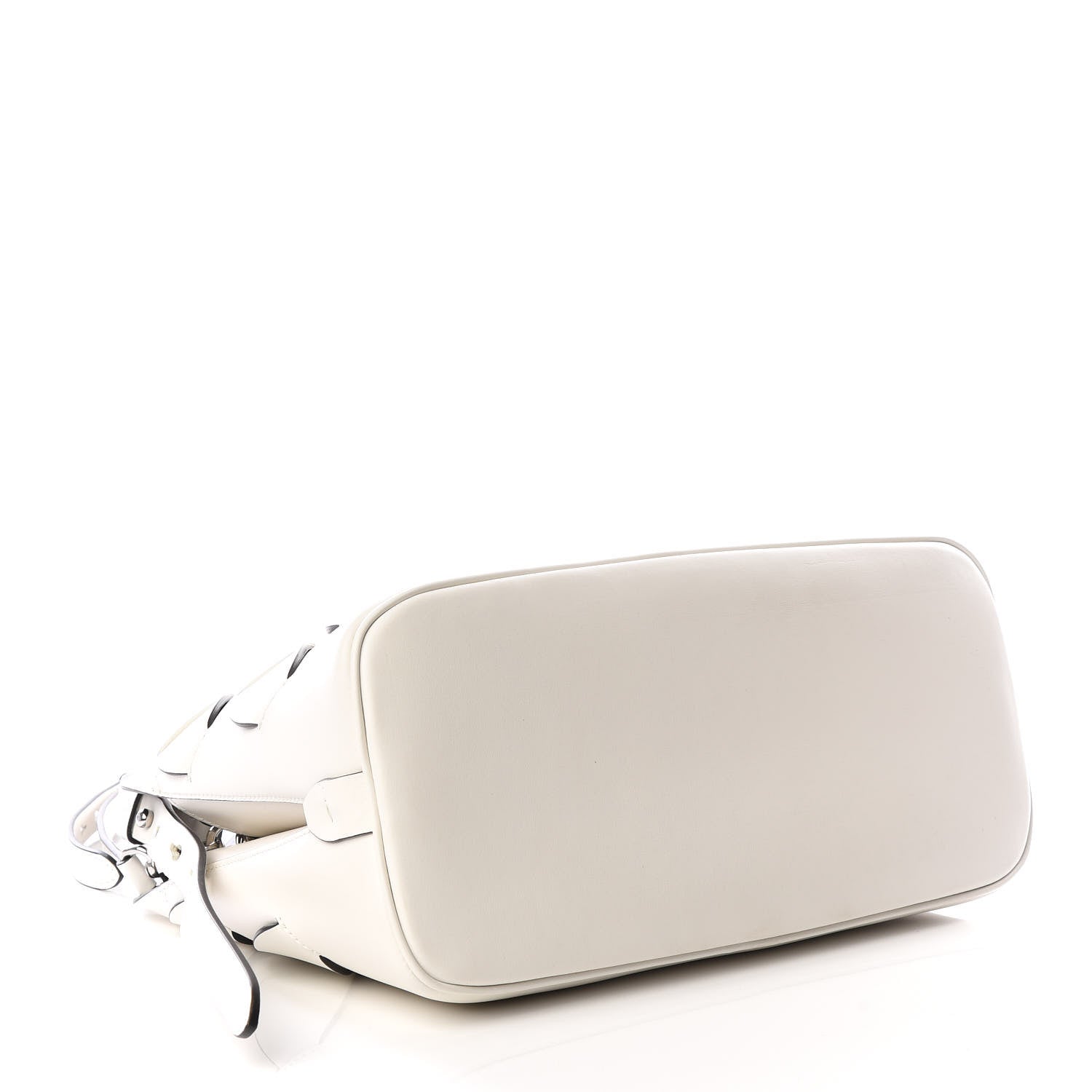 Prada Vitello Intreccio Tress Handbag White Black 3 of 10