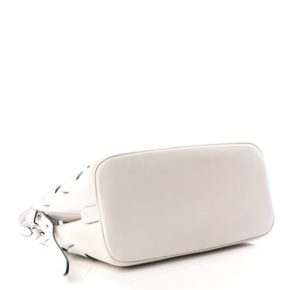 Prada Vitello Intreccio Tress Handbag White Black 3 of 10