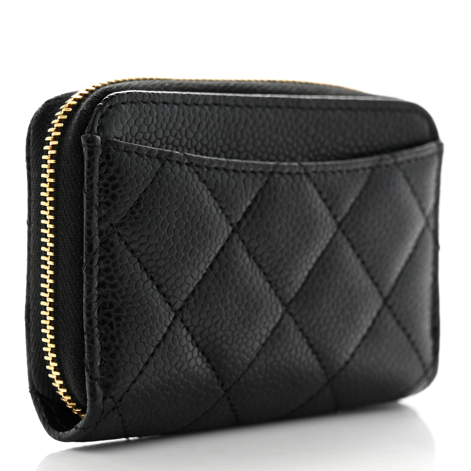 Chanel Caviar Quilted Zip Coin Purse Black 3 of 8