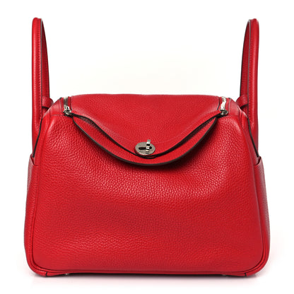 Hermes Taurillon Clemence Lindy 30 Rouge Casaque 1 of 9