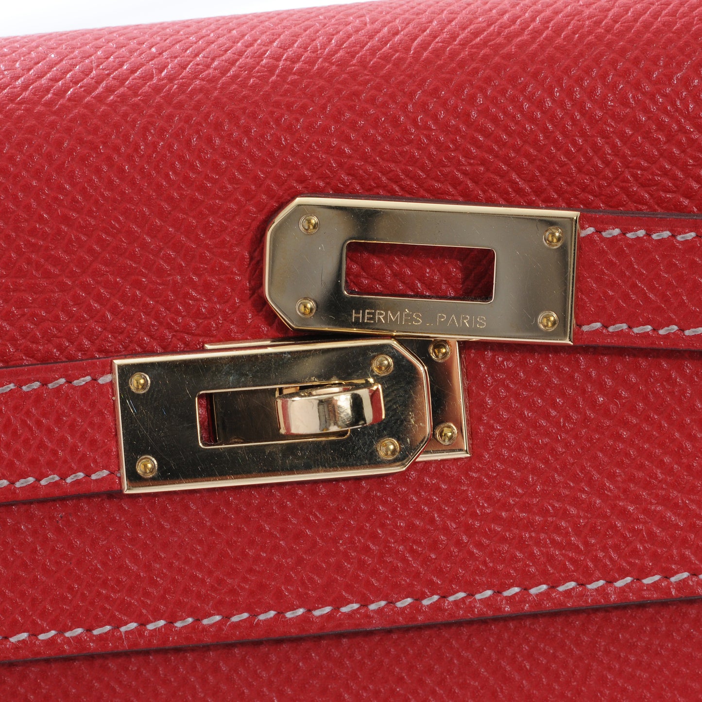 Epsom Kelly Longue Wallet Rouge Casaque and Bleu Thalassa