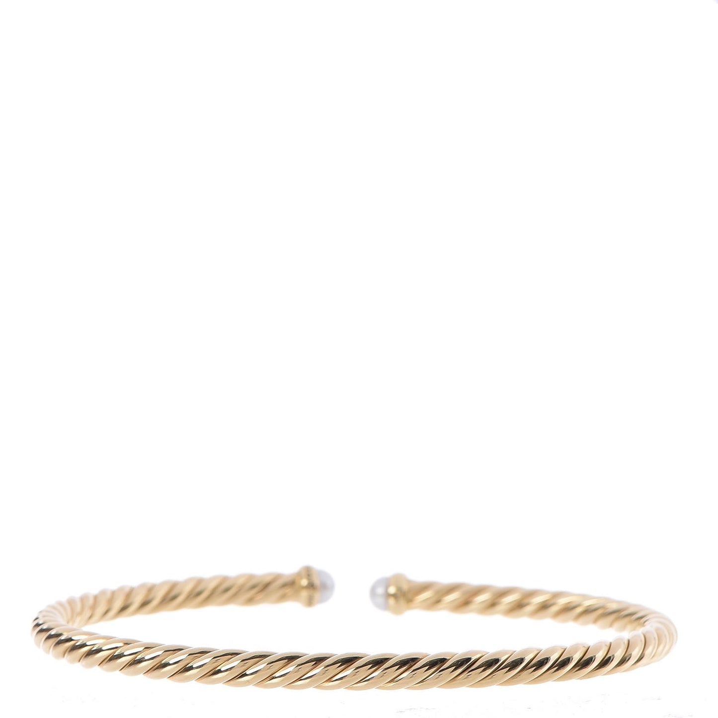 18K Yellow Gold Pearl 4mm Cablespira Bracelet