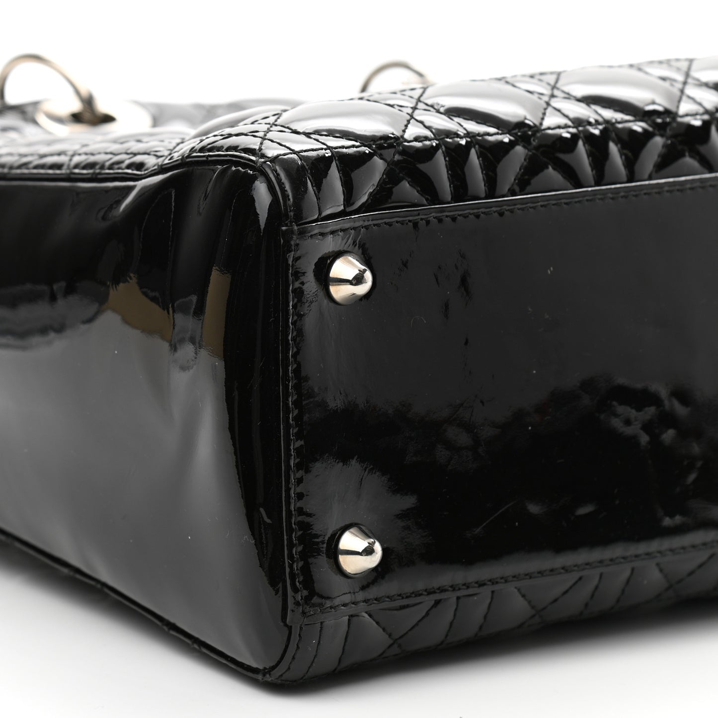 Patent Cannage Large Lady Dior Black