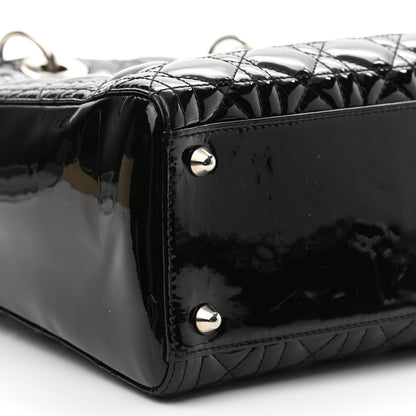 Christian Dior Patent Cannage Large Lady Dior Black 9 of 10