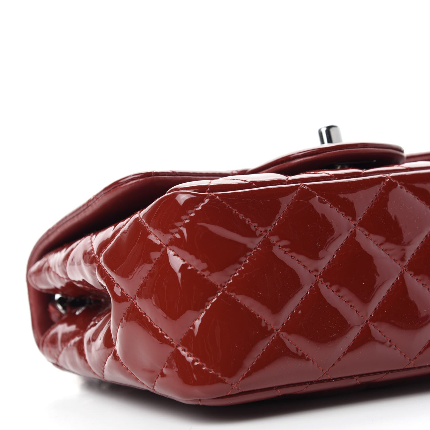 Chanel Patent Quilted Mini Square Flap Red 6 of 13