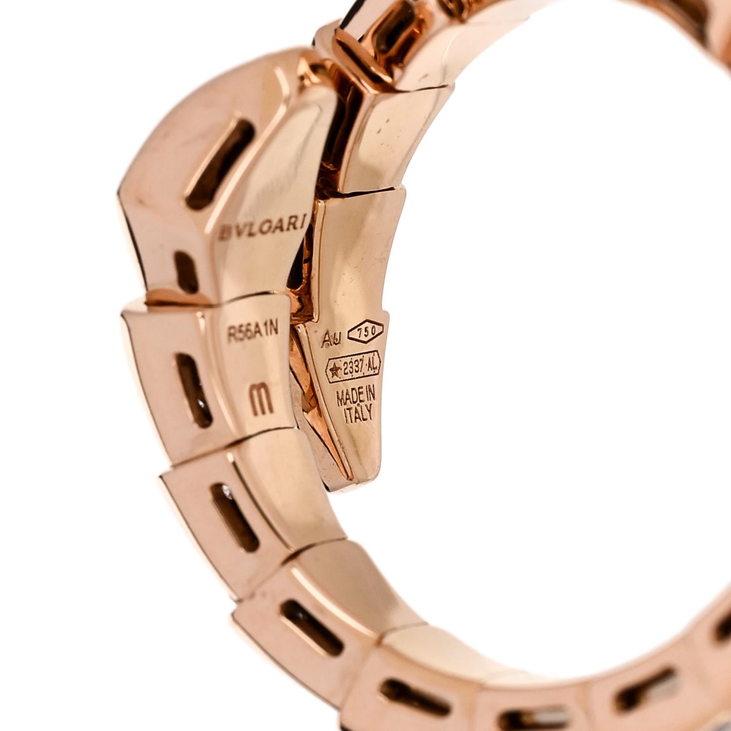 18K Rose Gold Diamond Serpenti Viper Pave Ring M