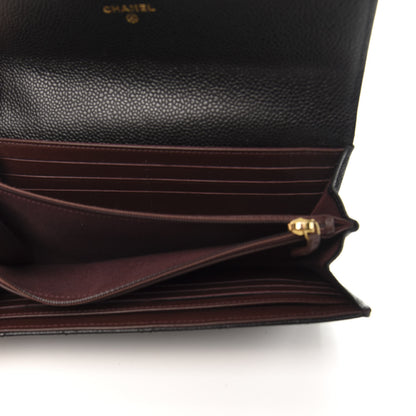 Chanel Caviar Quilted Large Gusset Flap Wallet Black 5 of 12