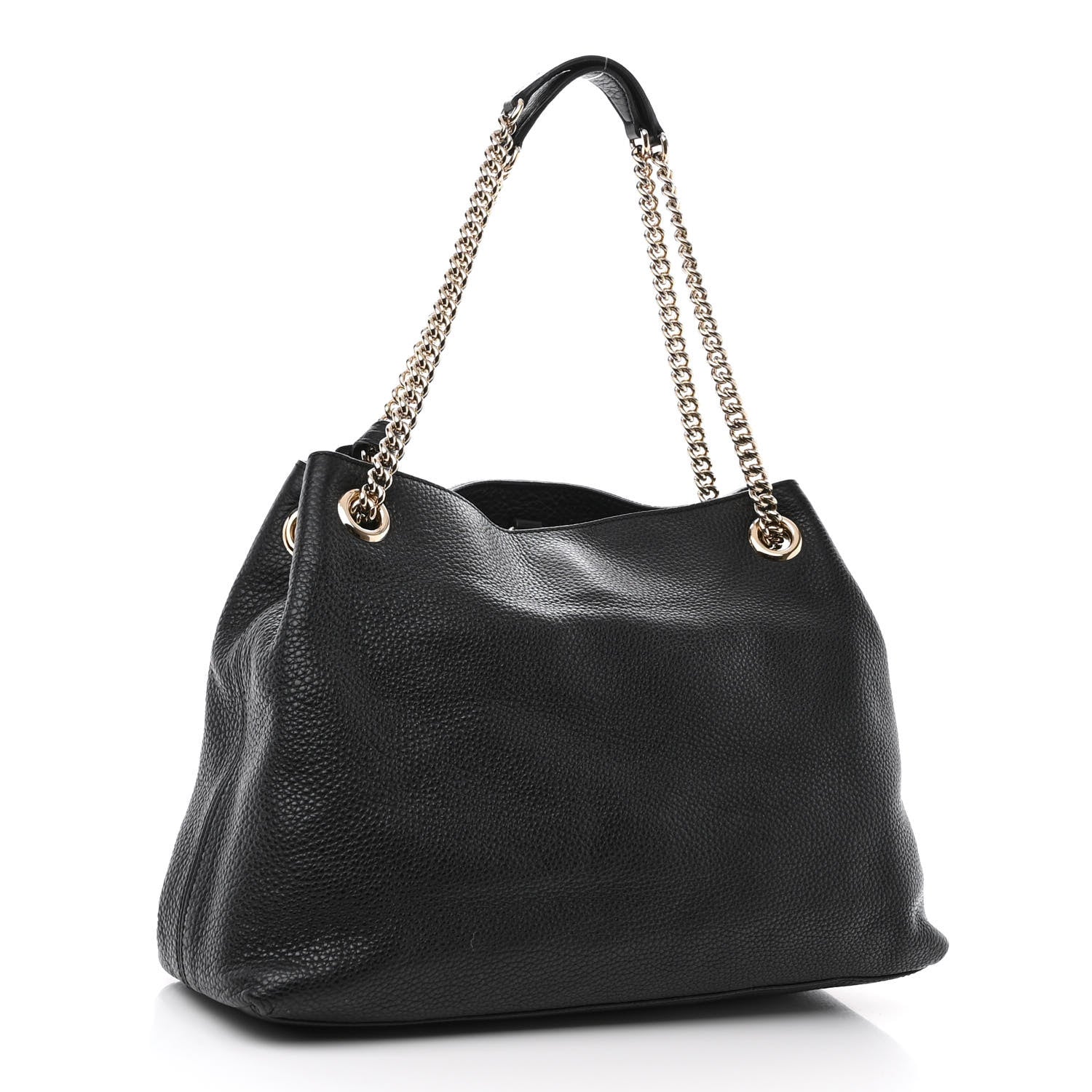 Gucci Pebbled Calfskin Medium Soho Chain Shoulder Bag Black 3 of 11