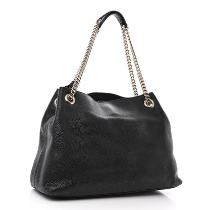 Gucci Pebbled Calfskin Medium Soho Chain Shoulder Bag Black 3 of 11