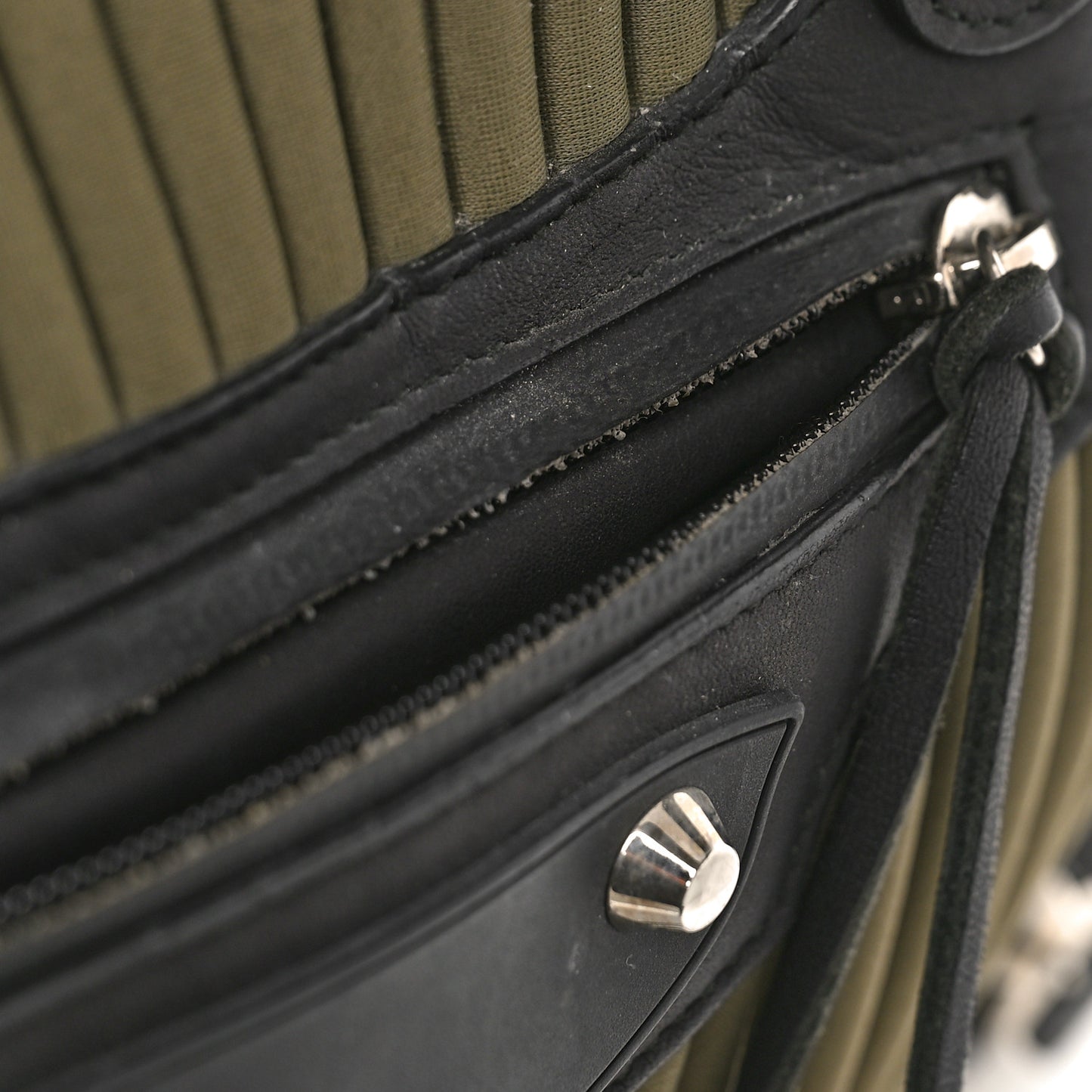 Ribbed Neoprene Classic Silver Hardware City Khaki Black