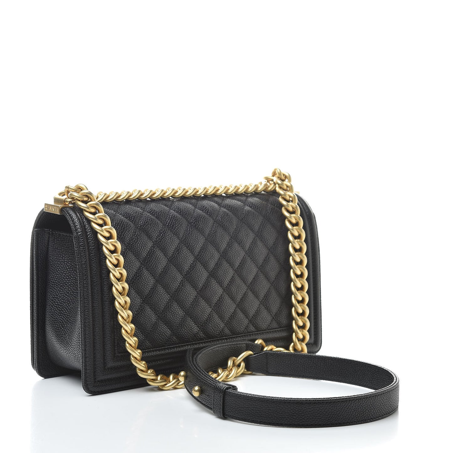 Caviar Quilted Medium Boy Flap Black
