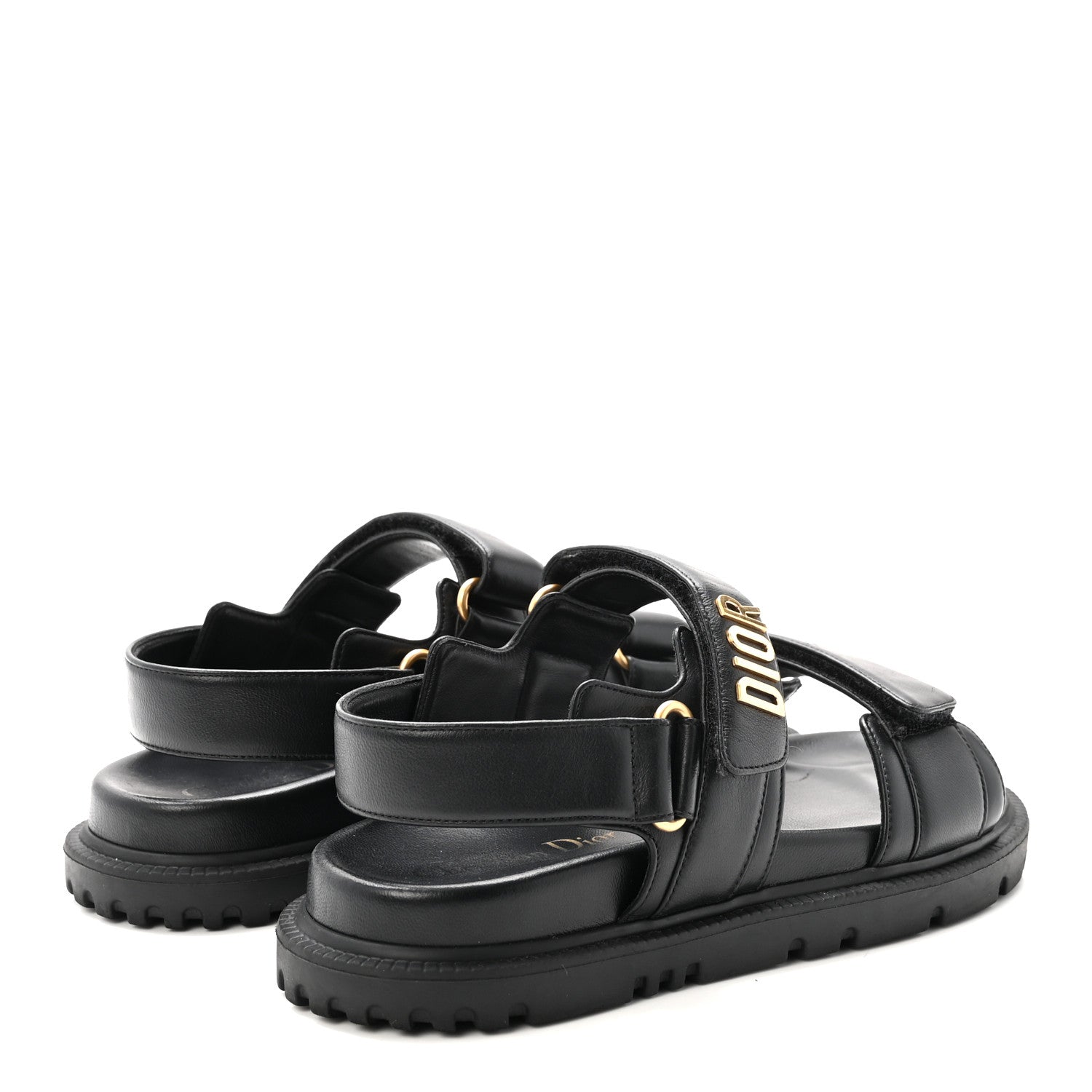 Christian Dior Lambskin Dioract 10mm Sandals 35 Black 5 of 10