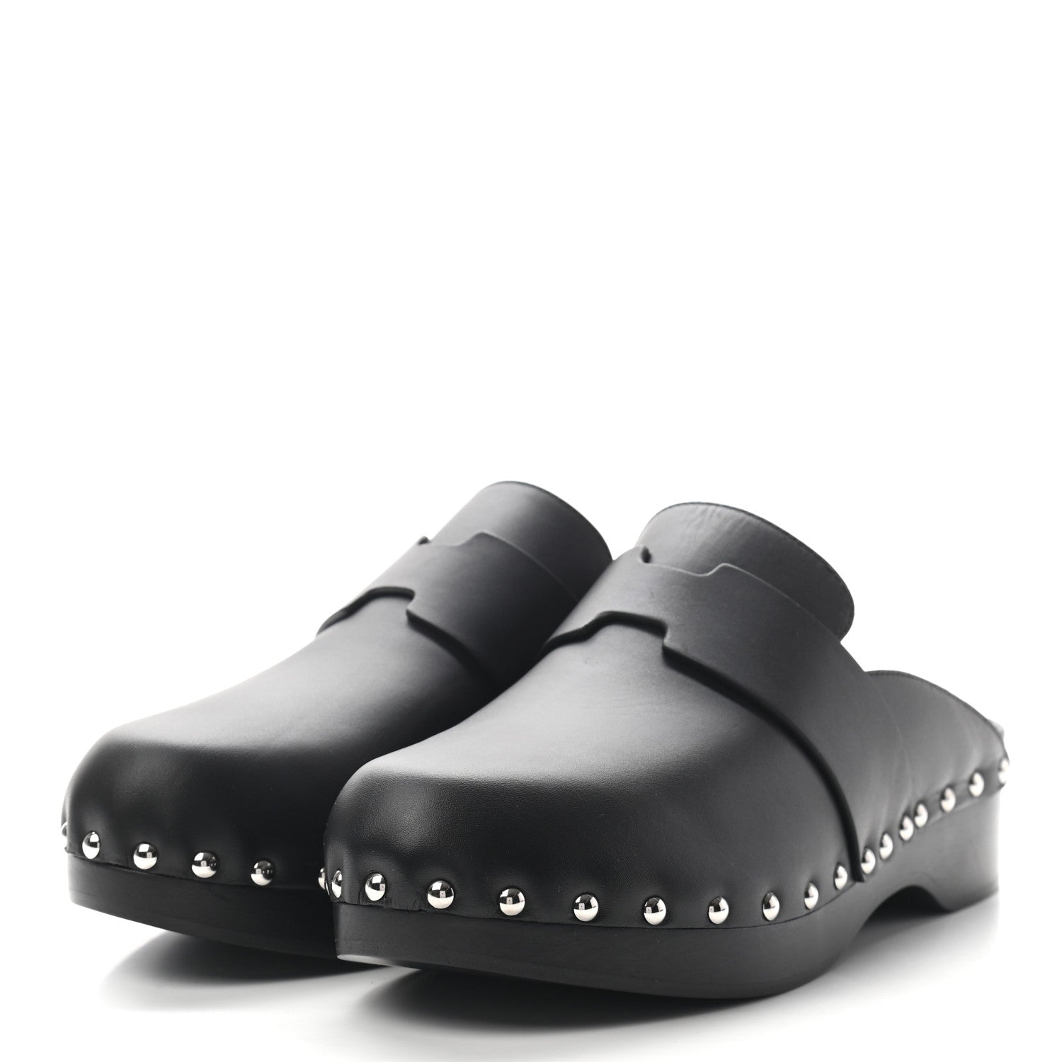 Hermes Calfskin Calya Mules 38 Black 3 of 7