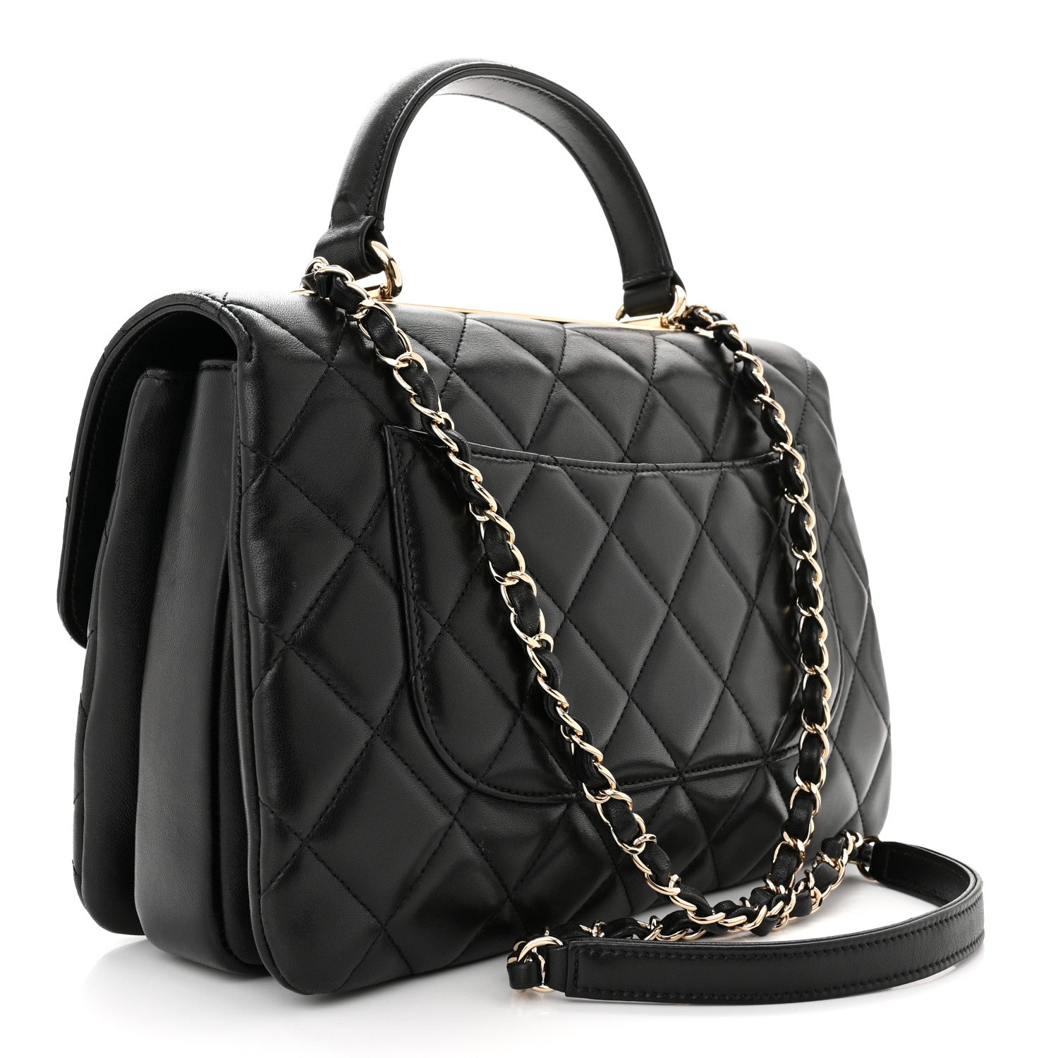 Chanel Lambskin Quilted Medium Trendy CC Flap Dual Handle Bag Black 3 of 11