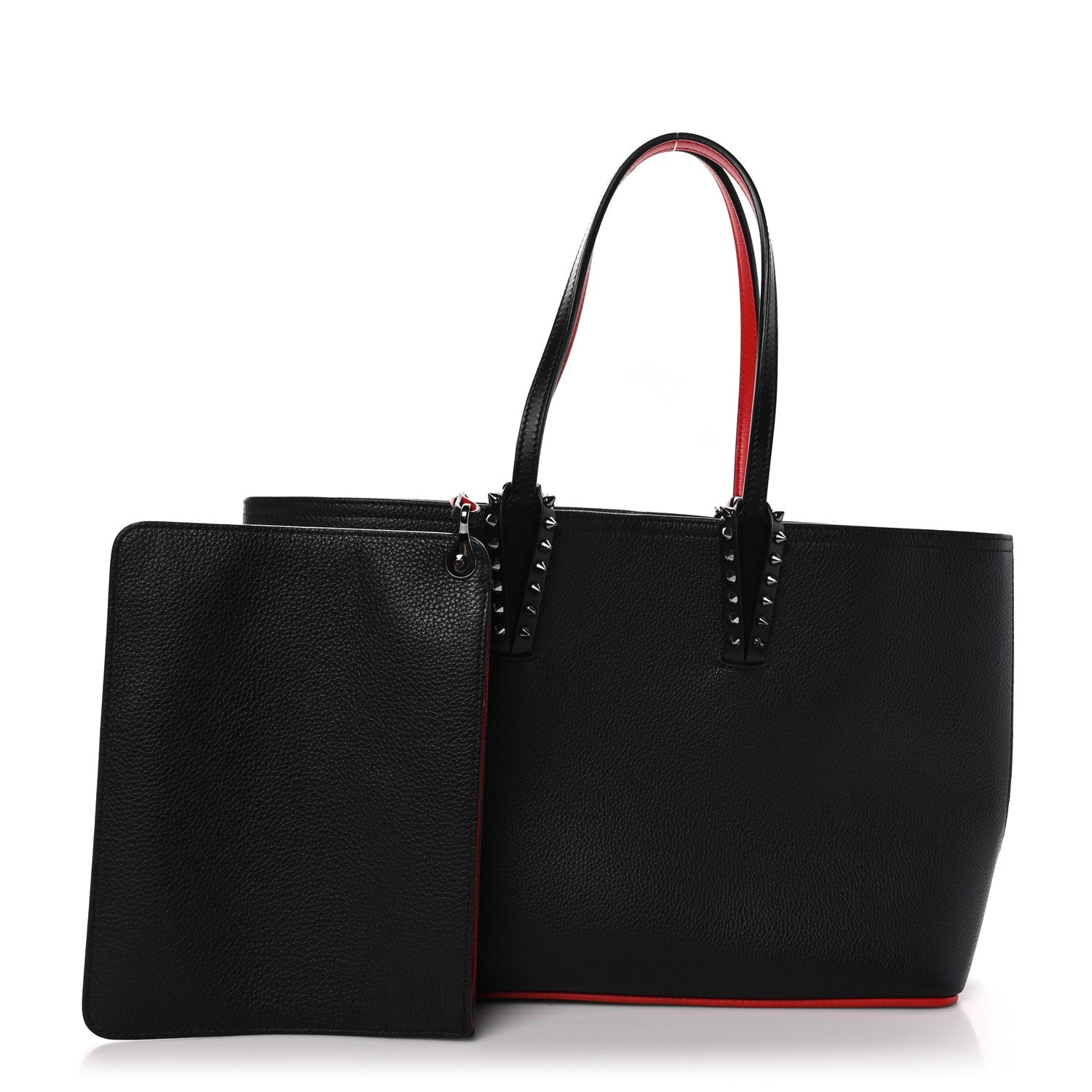 Christian Louboutin Calfskin Empire Spikes Small East West Cabata Tote Black 3 of 11
