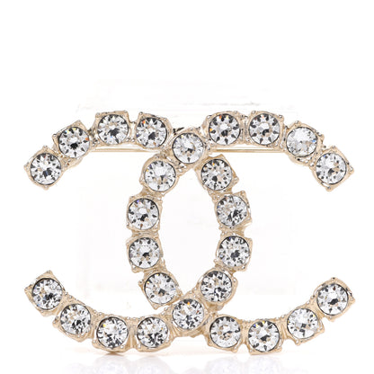 Chanel Crystal Coco's Pearls CC Brooch Light Gold 1 of 5