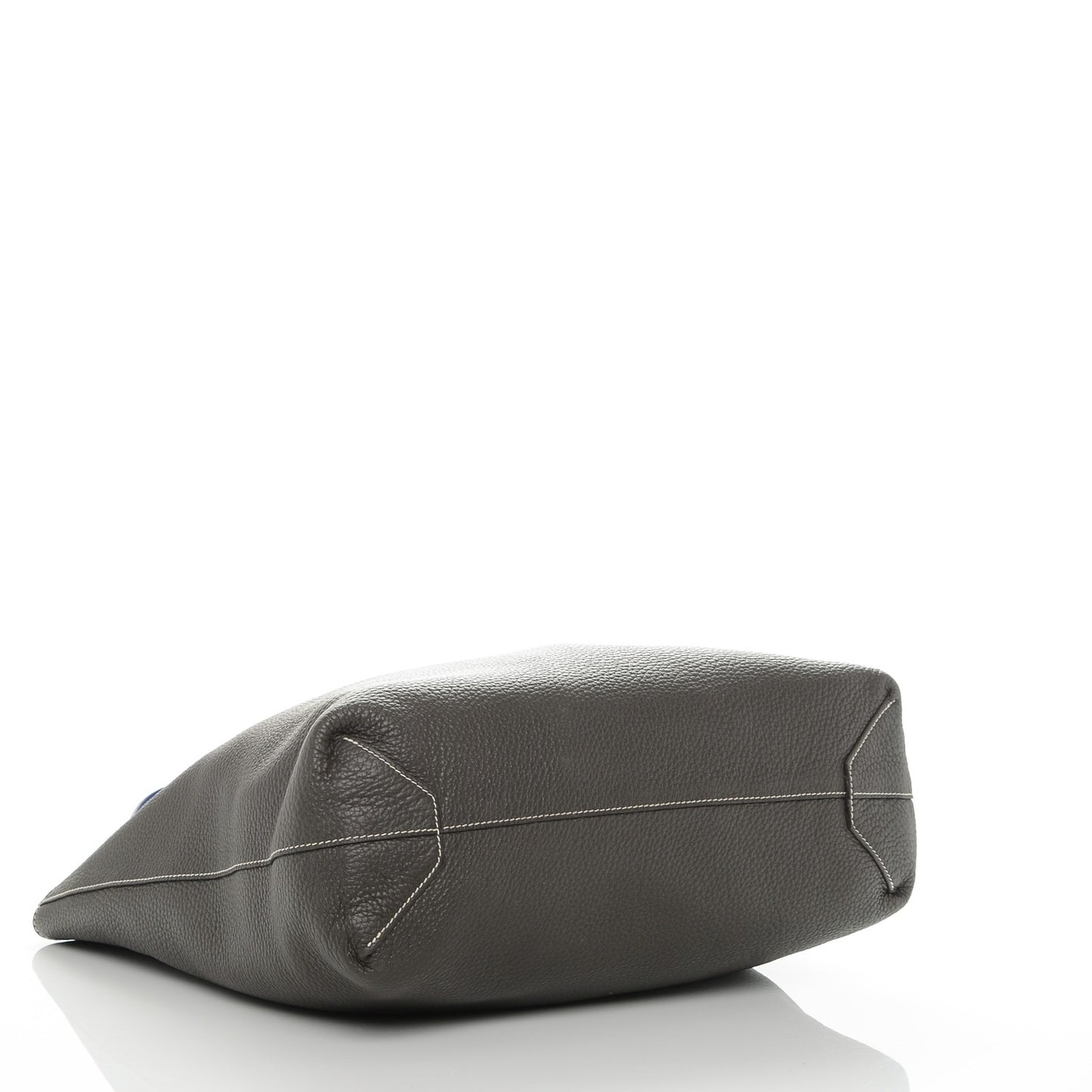 Taurillon Clemence Double Sens 45 Reversible Tote Graphite Bleu Electrique