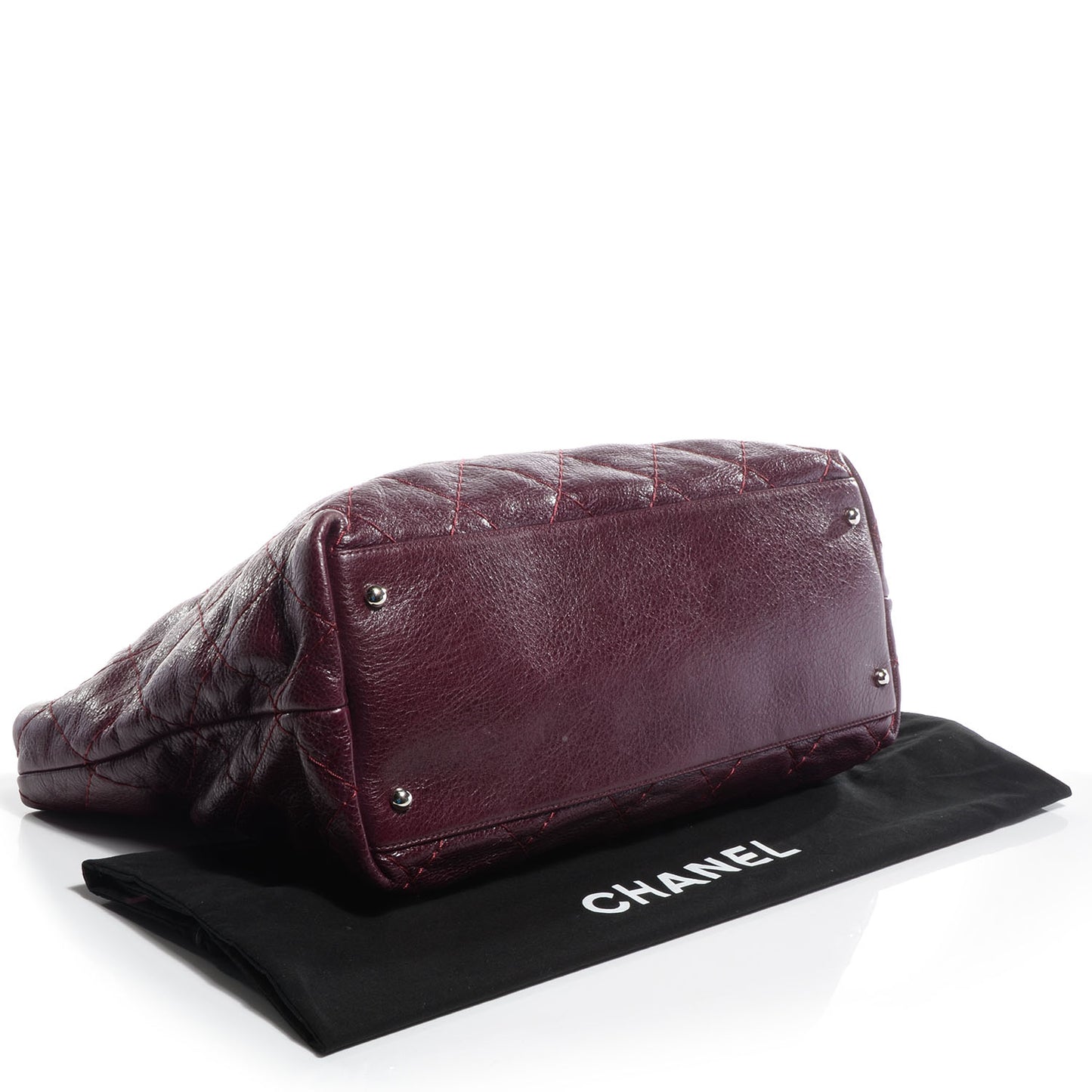 Glazed Calfskin Large On The Road Tote Plum