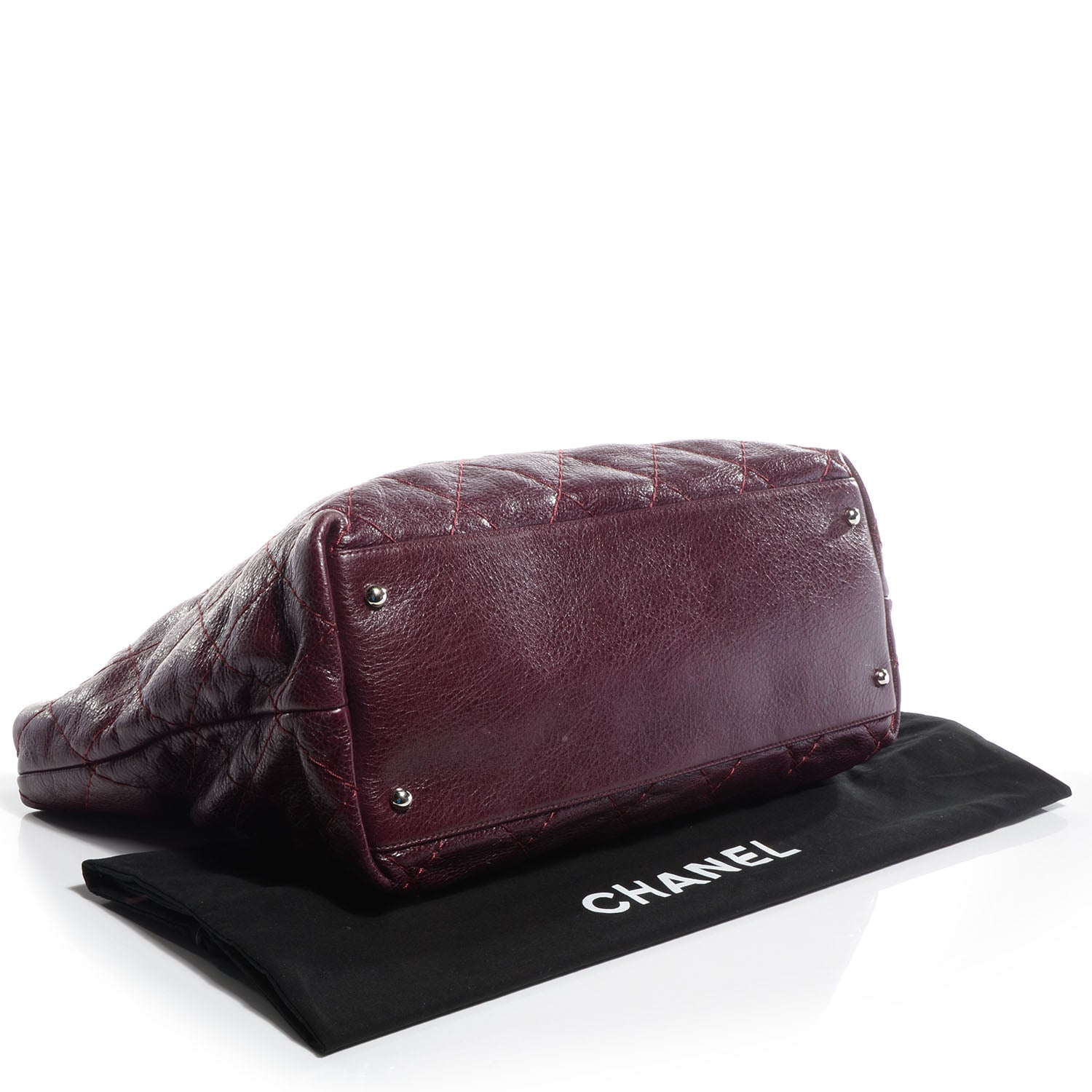 Chanel Glazed Calfskin Large On The Road Tote Plum 4 of 7