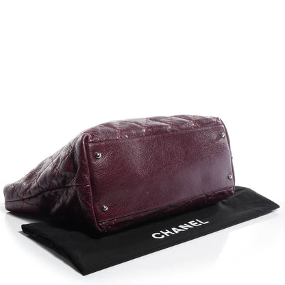 Chanel Glazed Calfskin Large On The Road Tote Plum 4 of 7