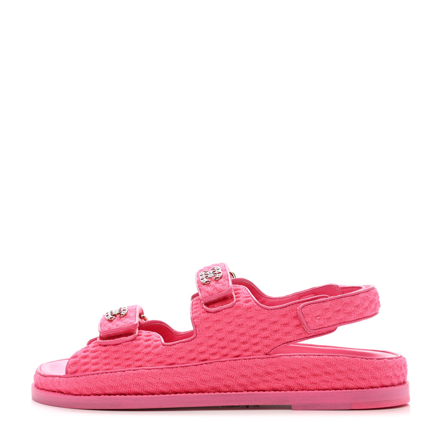 Knit Fabric Velcro Dad Sandals 40 Pink