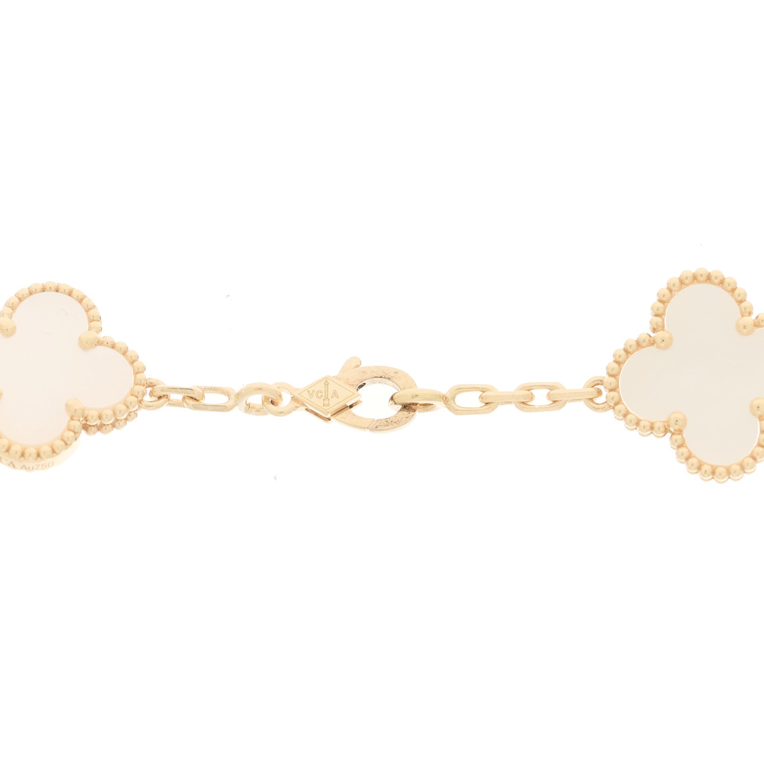 Van Cleef & Arpels 18K Yellow Gold Mother of Pearl 10 Motifs Vintage Alhambra Necklace 4 of 7