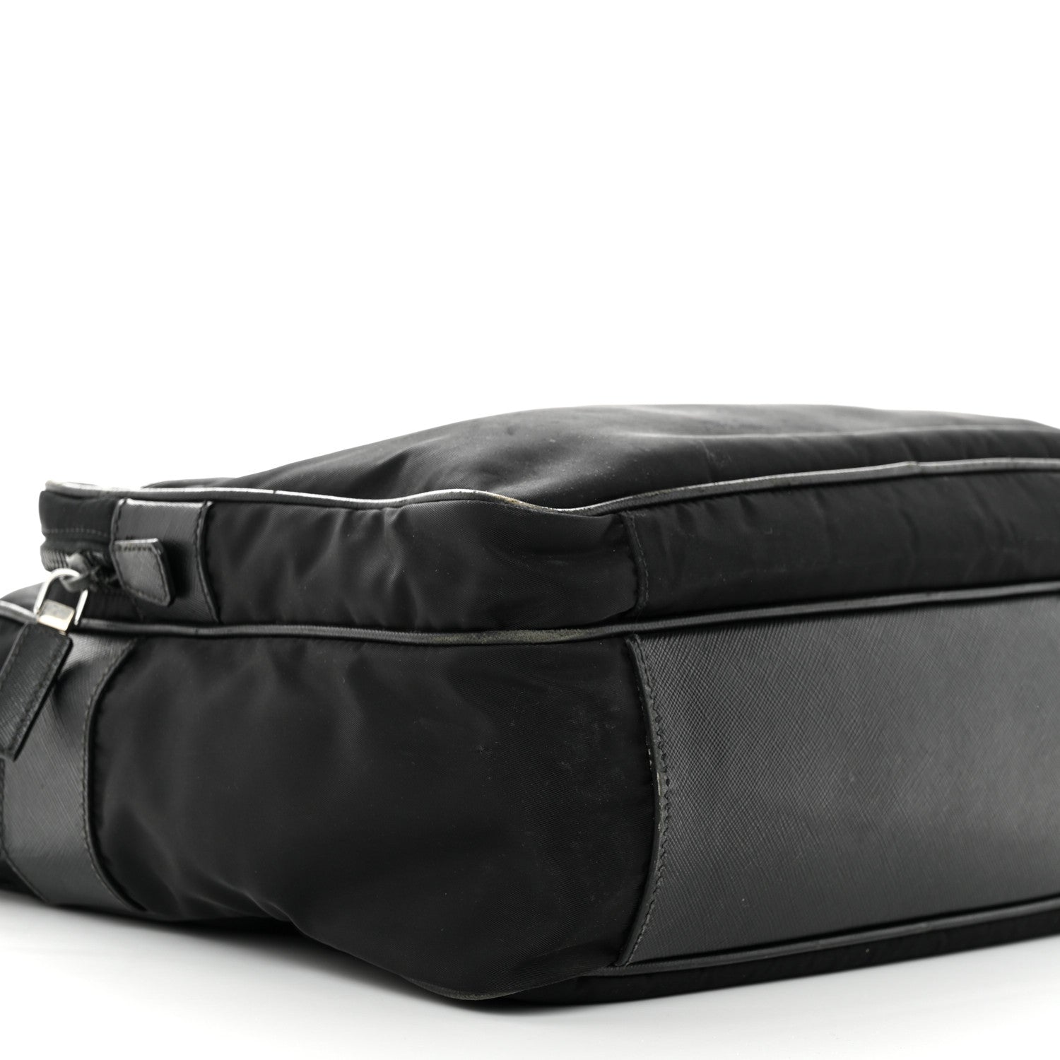 Prada Tessuto Nylon Saffiano Front Pocket Zip Messenger Black 10 of 19