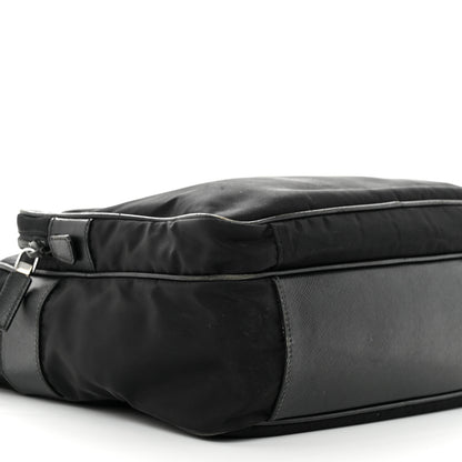 Prada Tessuto Nylon Saffiano Front Pocket Zip Messenger Black 10 of 19