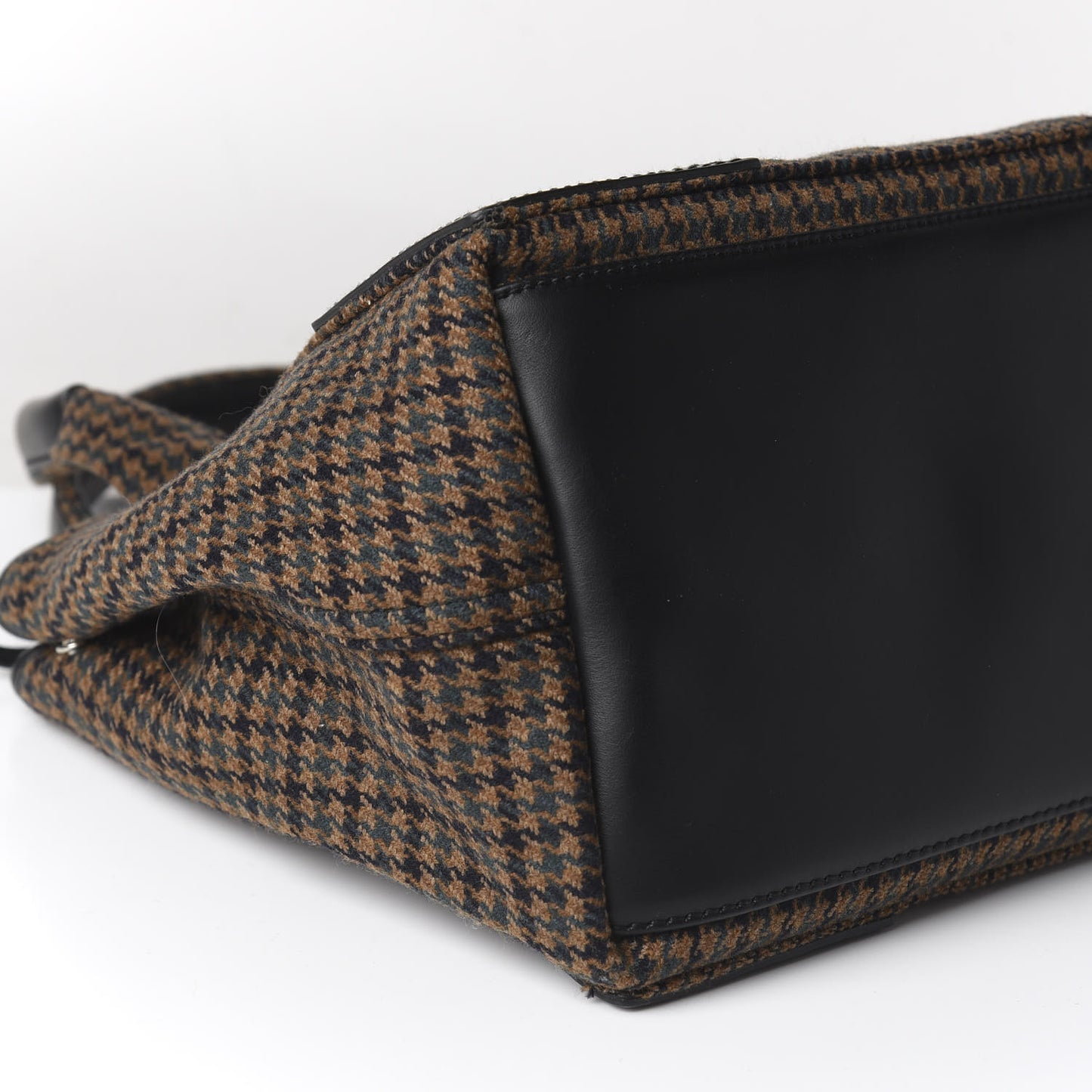 Wool Houndstooth S Navy Cabas