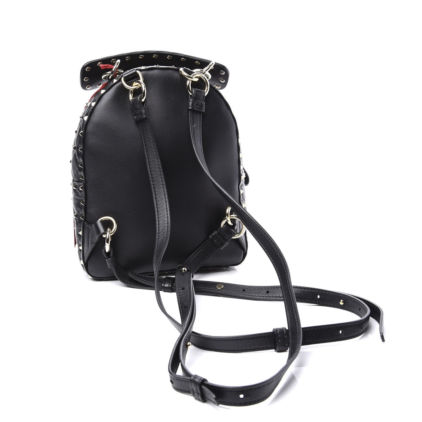 Lambskin VLTN Print Quilted Mini Rockstud Spike Backpack Black